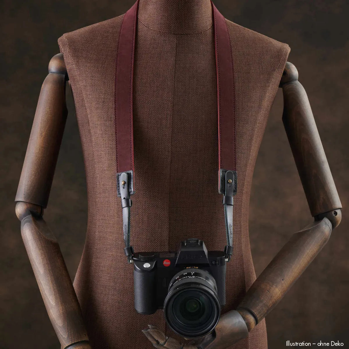 Rock n Roll Camera Straps And Bags Kameragurte | Alcantara Kamera Schultergurt für Z.b. Leica Sl3 von | Dunkelrot | 125cm