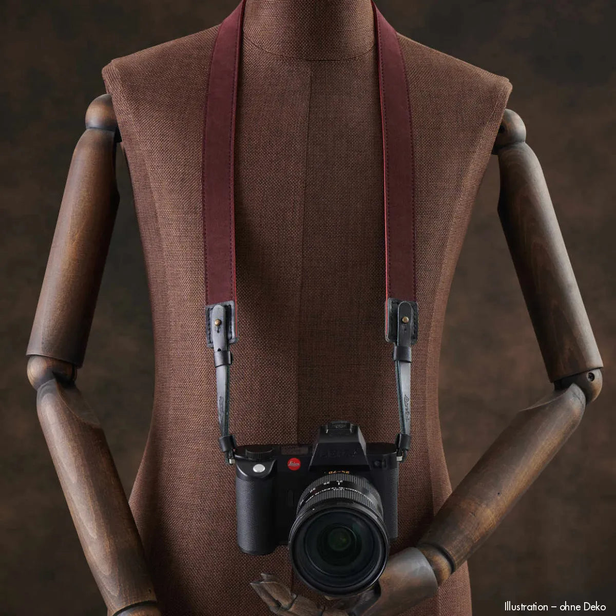 Rock n Roll Camera Straps And Bags Kameragurte | Alcantara Kamera Schultergurt für Z.b. Leica Sl3 von | Dunkelrot | 125cm