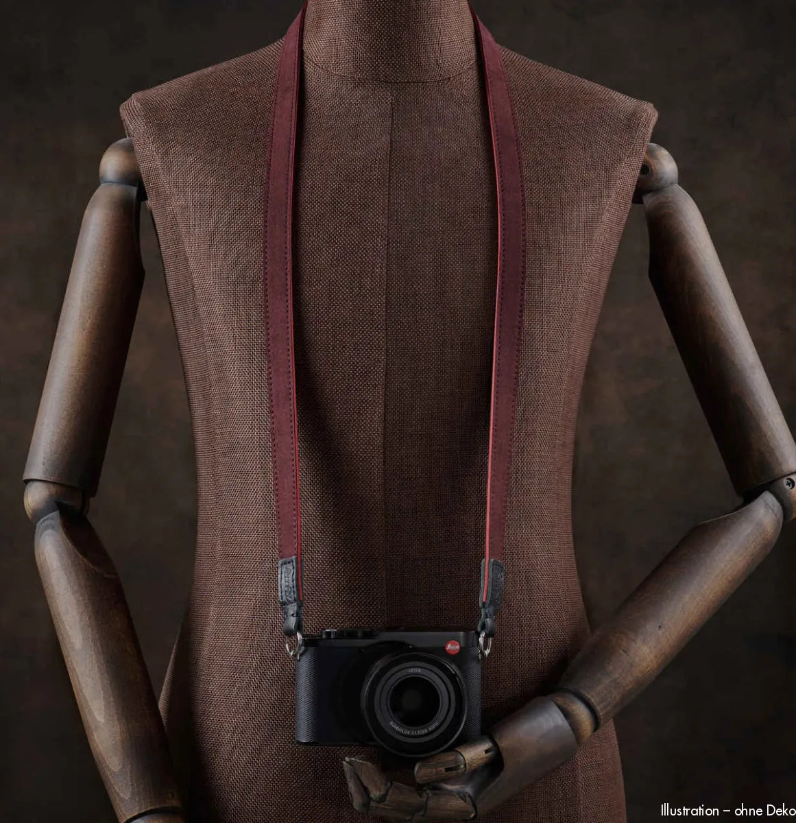 Rock n Roll Camera Straps And Bags Kameragurte | Alcantara Kamera Schultergurt von | Dunkelrot | für Z.b. Leica Q2 | 125cm