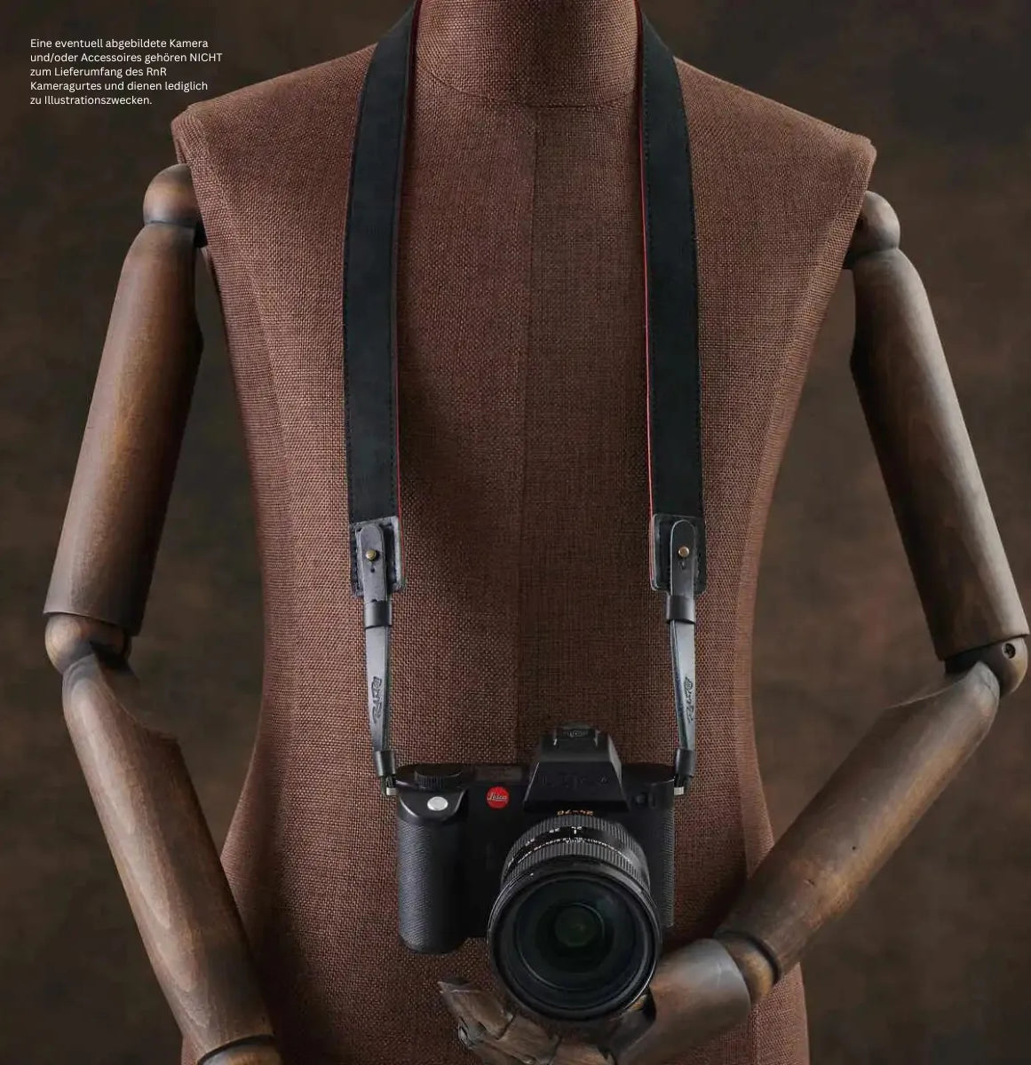 Rock n Roll Camera Straps And Bags Kameragurte | Alcantara Kameragurt für Leica Sl Sl2 s | Schwarz Rot | Rock n Roll | 100cm
