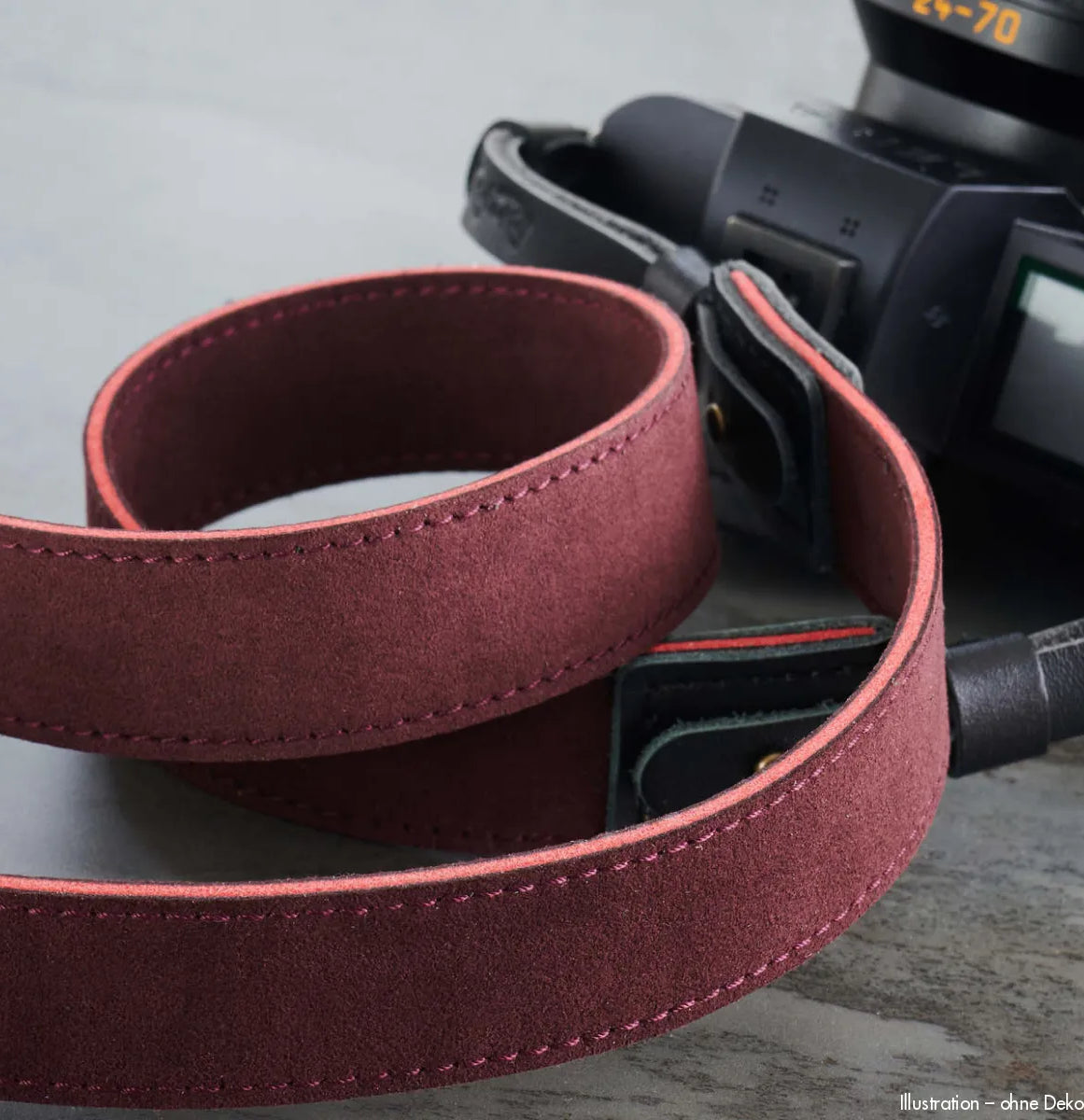 Rock n Roll Camera Straps And Bags Kameragurte | Alcantara Kameragurt in Weinrot von für Leica Sl Modelle | 100cm