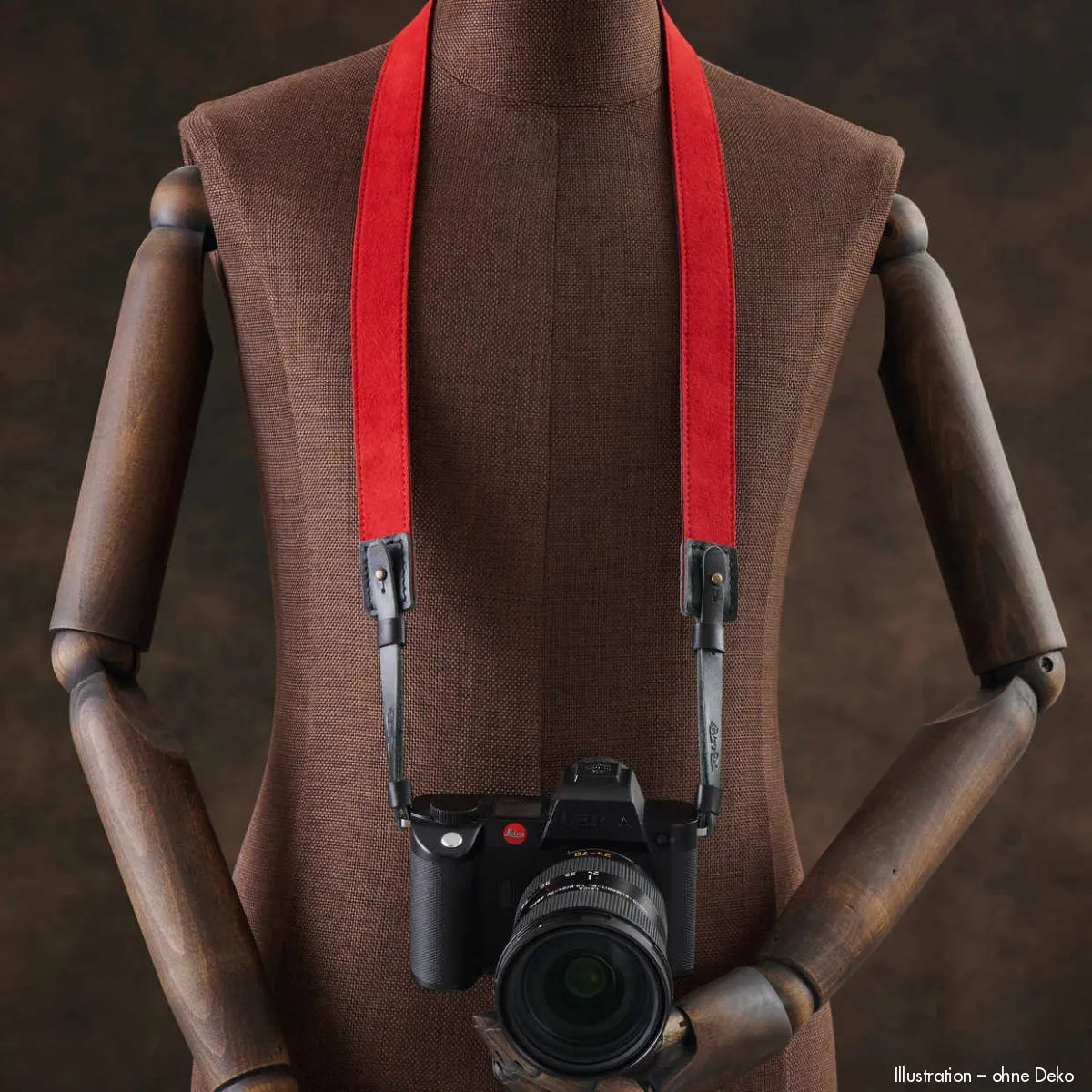Rock n Roll Camera Straps And Bags Kameragurte | Alcantara Wildleder Kameragurt in Rot für Leica Sl2 s U.a. von n | 100cm