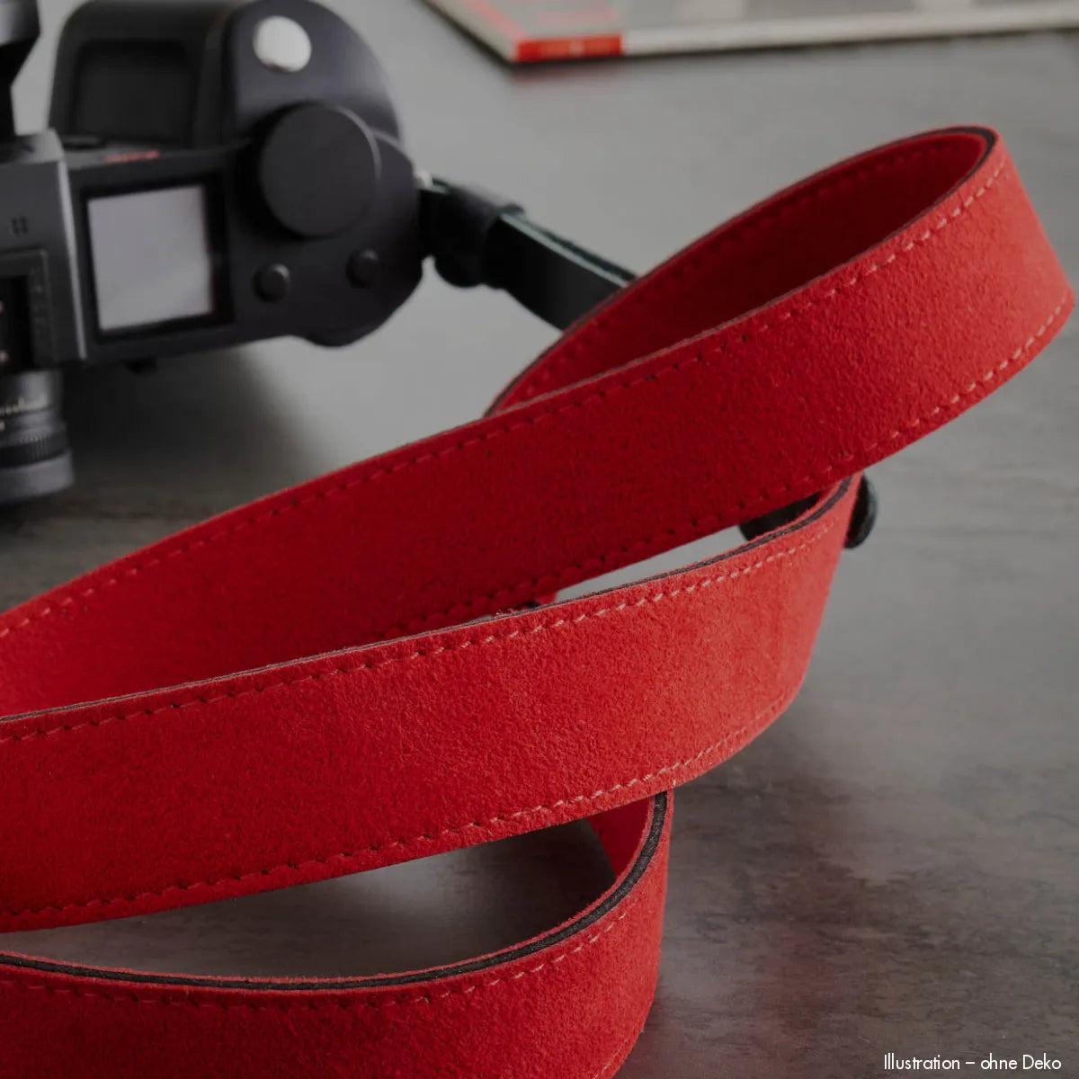 Rock n Roll Camera Straps And Bags Kameragurte | Alcantara Wildleder Kameragurt in Rot für Leica Sl2 s U.a. von n | 100cm
