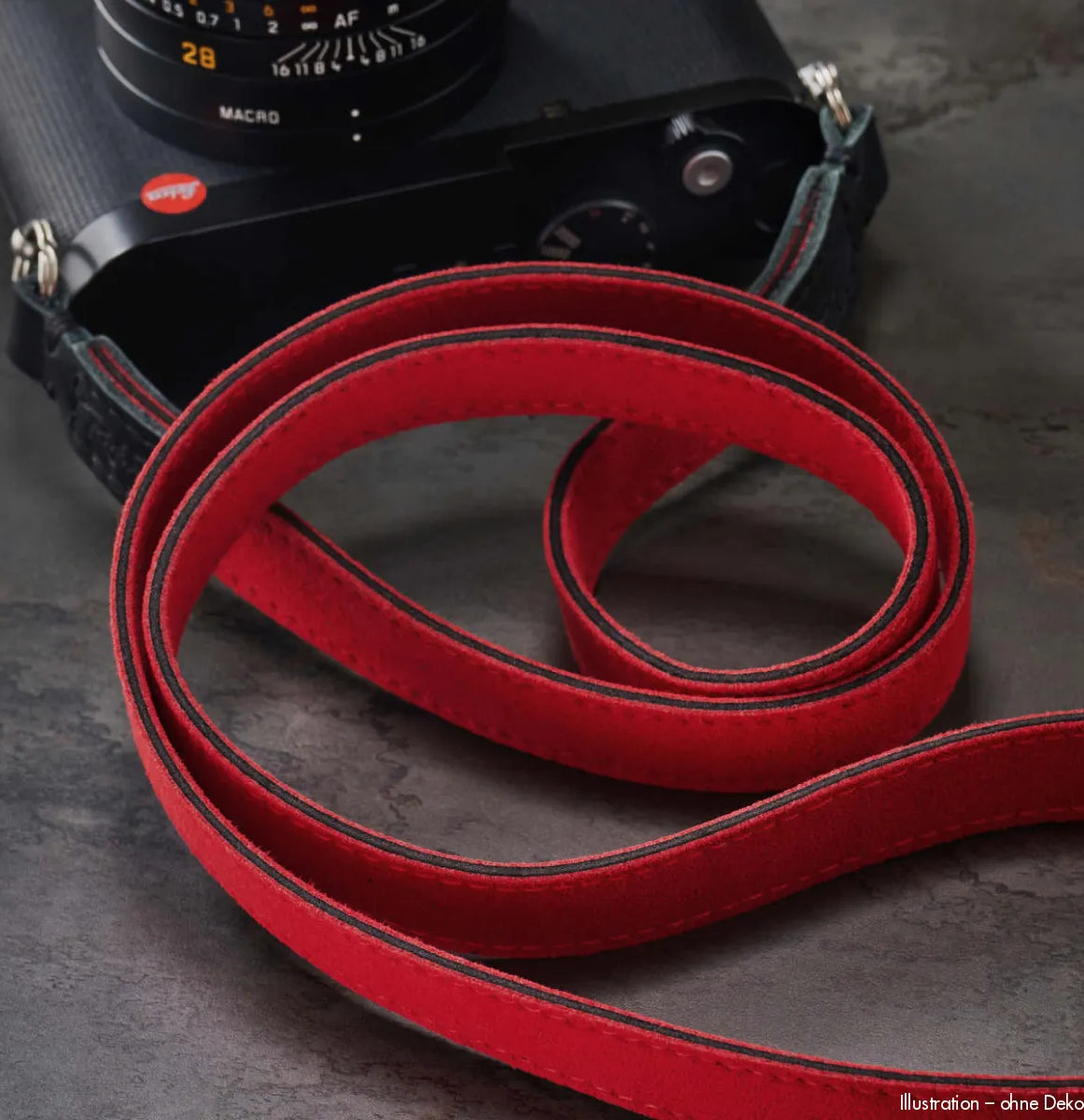 Rock n Roll Camera Straps And Bags Kameragurte | Alcantara Wildleder Kameragurt von | Rot Schwarz | Z.b. für Olympus Om d | 125cm