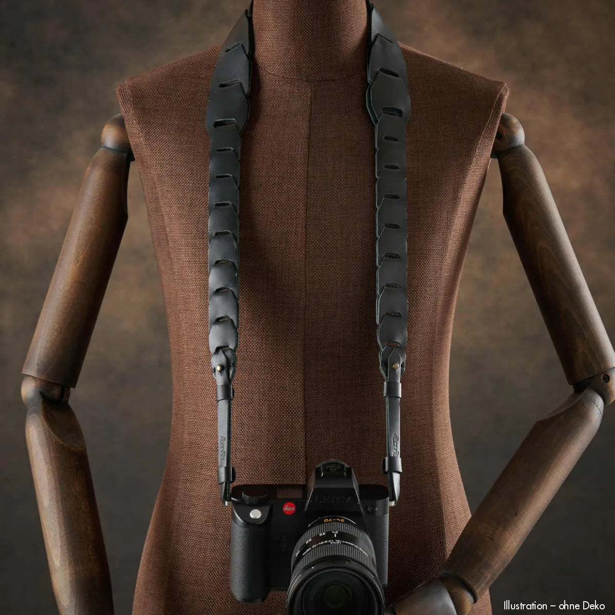 Breiter schwarzer Leder-Kameragurt für Leica SL von Rock N Roll, 125 cm