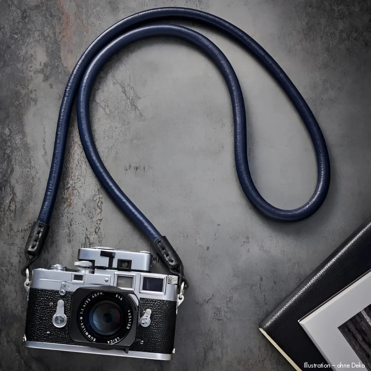 Rock n Roll Camera Straps And Bags Kameragurte | Exklusiver Leder Kamera Schultergurt | Nappa und Seil | Dunkelblau | n | 125cm