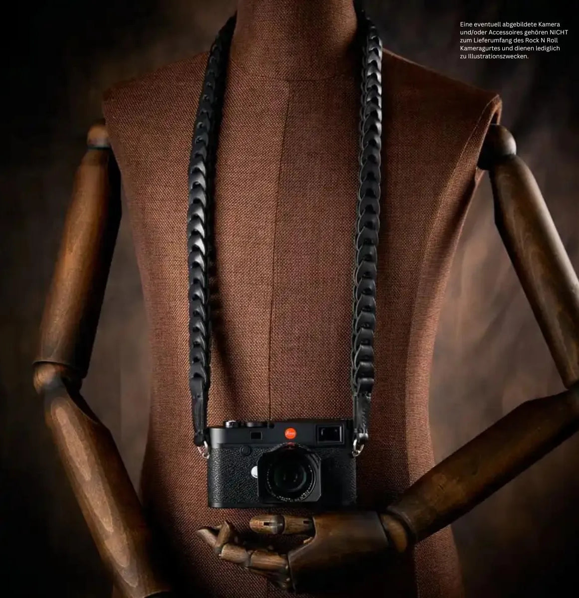 Rock n Roll Camera Straps And Bags Kameragurte | Gurt für Kamera aus Leder | Schwarz | Rock n Roll Camera Straps | Handmade| Gr.s