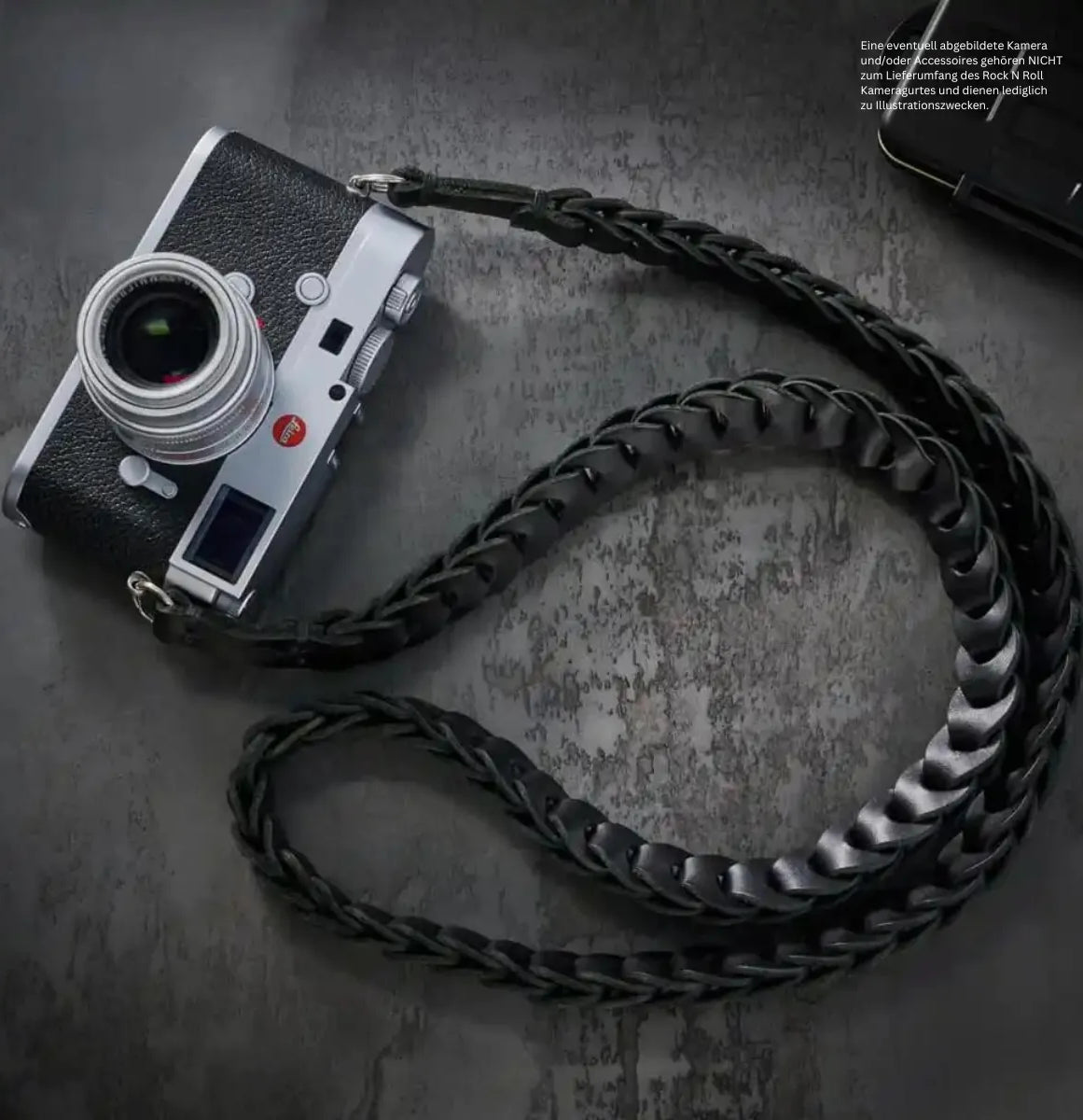 Rock n Roll Camera Straps And Bags Kameragurte | Gurt für Kamera aus Leder | Schwarz | Rock n Roll Camera Straps | Handmade| Gr.s