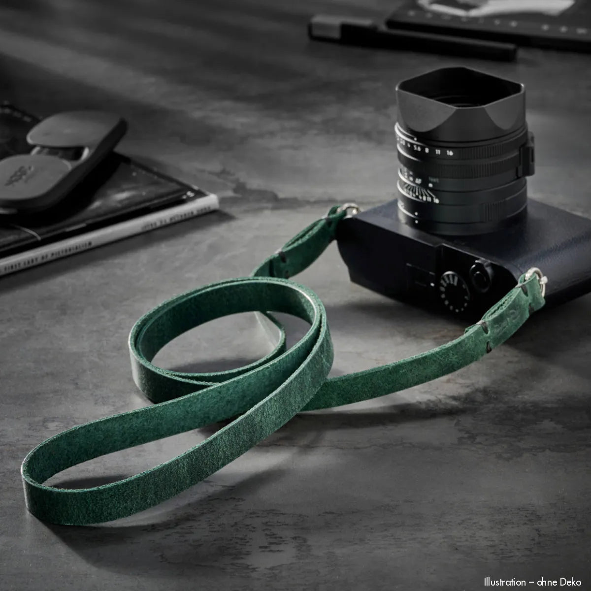 Rock n Roll Camera Straps And Bags Kameragurte | Handgefertigter Kamera Schultergurt in Smaragdgrün von für Z.b. Systemkameras | 100cm
