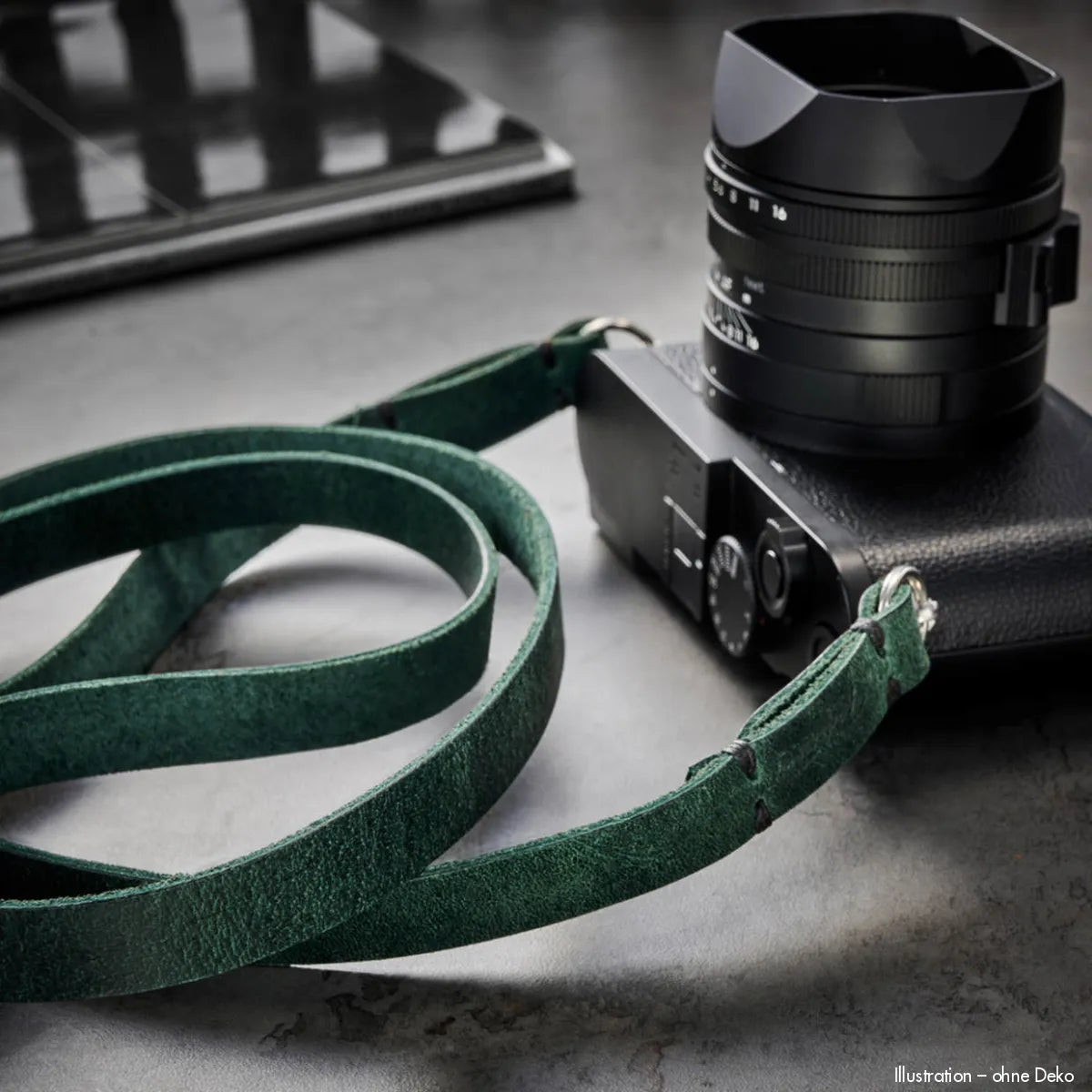 Rock n Roll Camera Straps And Bags Kameragurte | Handgefertigter Kamera Schultergurt in Smaragdgrün von für Z.b. Systemkameras | 100cm