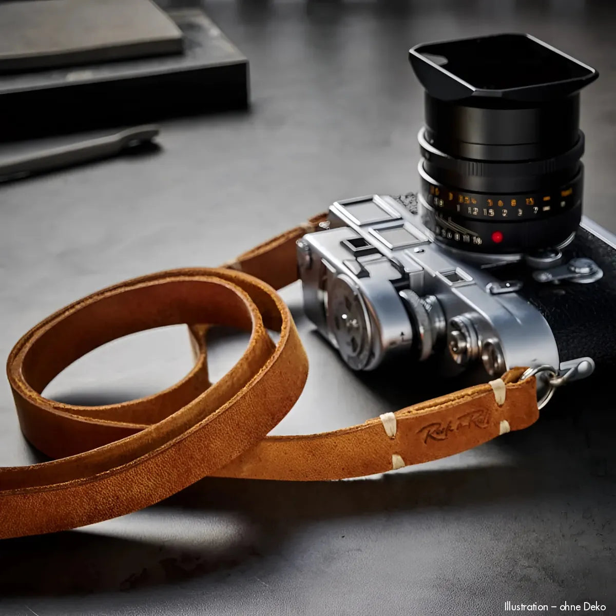 Rock n Roll Camera Straps And Bags Kameragurte | Handgefertigter Leder Kamera Schultergurt in Vintage Hellbraun von 125cm
