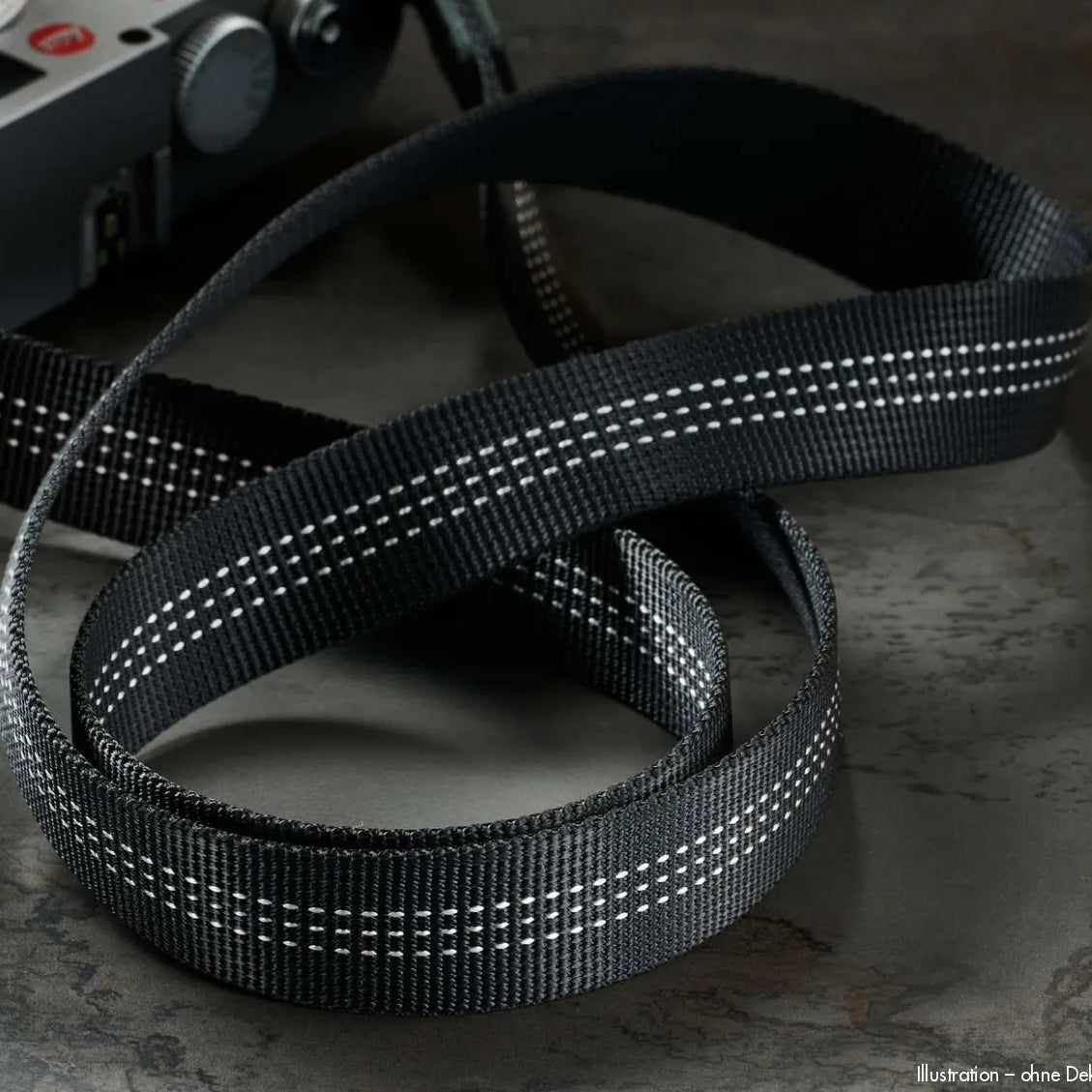 Schwarz-weiß gestreifter Nylon-Kameragurt mit Silber-Hardware, Rock N Roll, 100cm