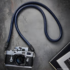 Rock n Roll Camera Straps And Bags Kameragurte | Hochwertiger Kameragurt aus Nappaleder mit einem Kern Seil in Dunkelblau von n | 100cm