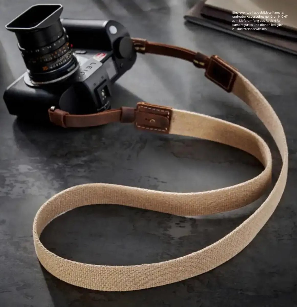 Rock n Roll Camera Straps And Bags Kameragurte | Kamera Schultergurt für Leica Sl2 | Baumwolle und Leder | Beige | Rock n Roll |l