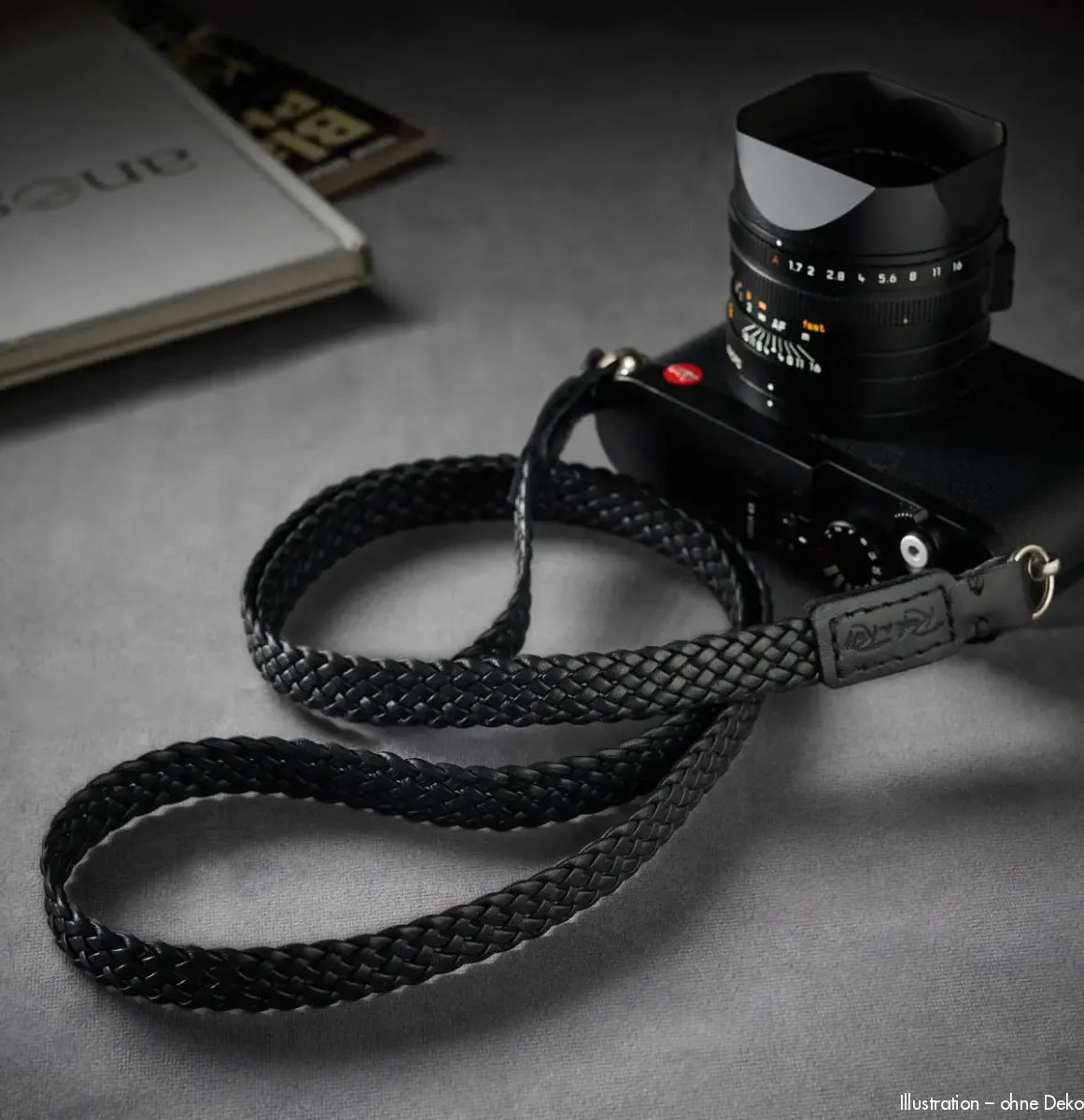 Rock n Roll Camera Straps And Bags Kamerazubehör Speziell für Leica | Kamera Schultergurt Handgefertigt von Leder Schwarz Z.b. Q3 | 125cm