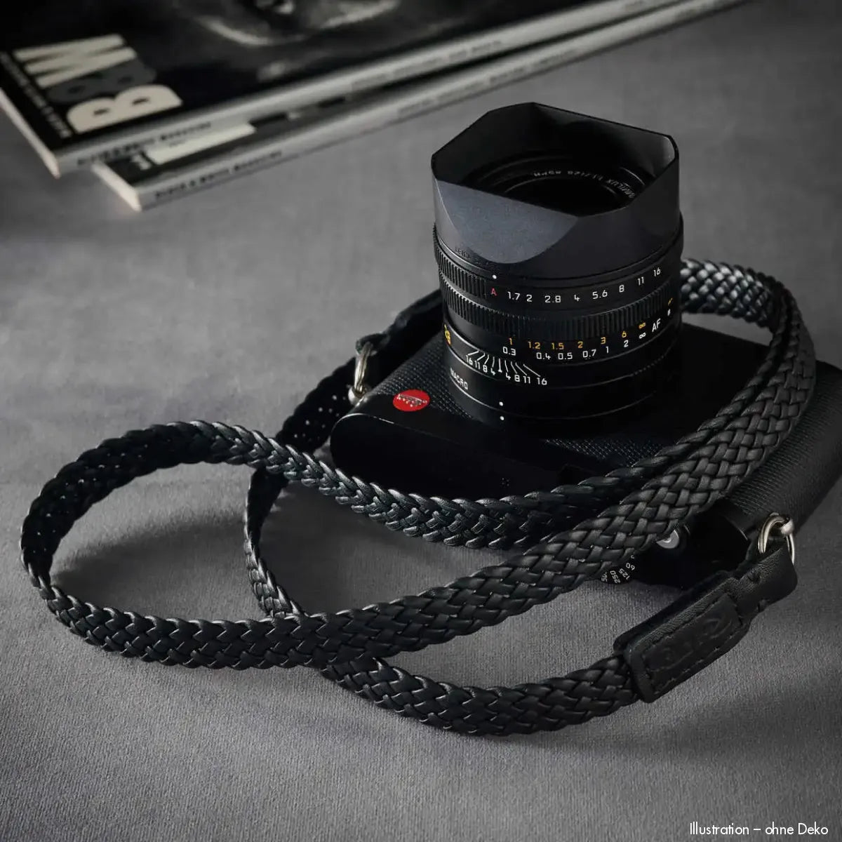 Rock n Roll Camera Straps And Bags Kamerazubehör Speziell für Leica | Kamera Schultergurt Handgefertigt von Leder Schwarz Z.b. Q3 | 125cm