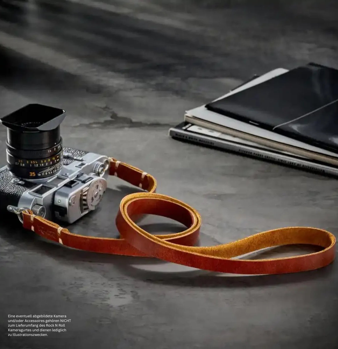 Rock n Roll Camera Straps And Bags Kameragurte | Kamera Schultergurt im Vintage Look | Leder | Schoko Braun | Rock n Roll | 125cm