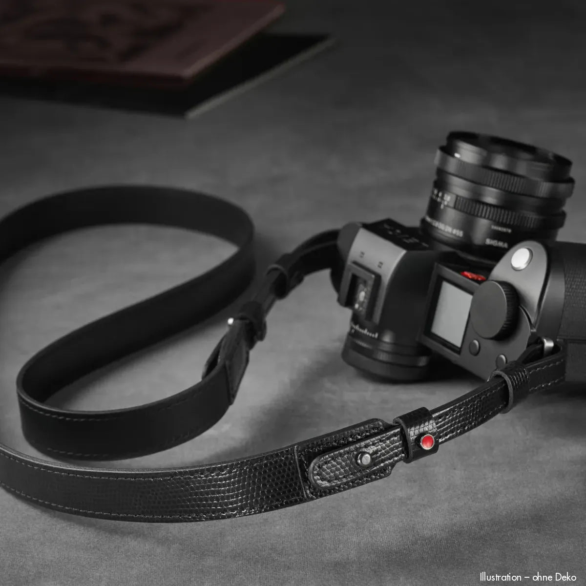 Rock n Roll Camera Straps And Bags Kameragurte | Kamera Schultergurt in Glanz Schwarz | Leder | Z.b.für Leica Sl Serie | 100cm