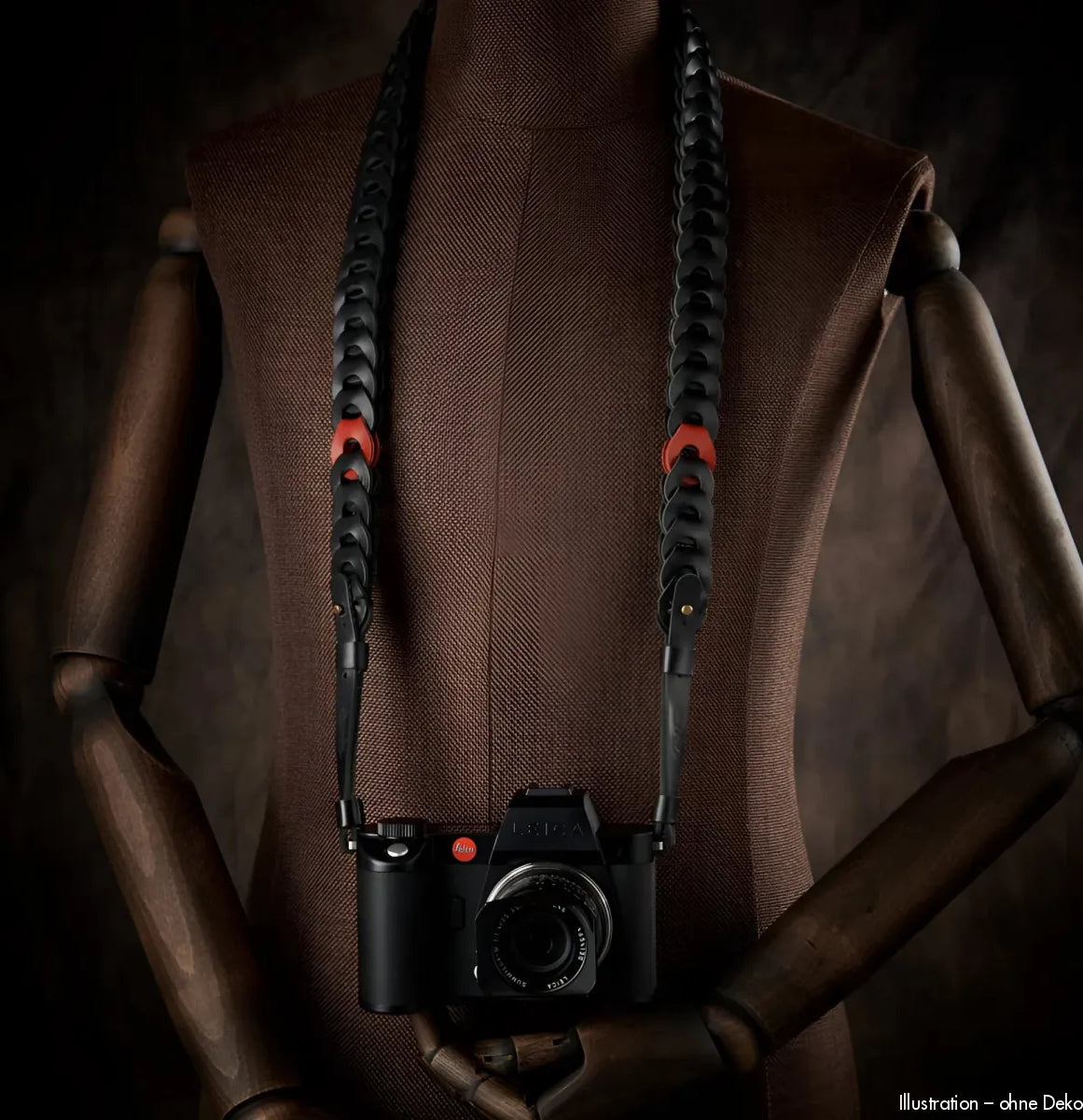 Rock n Roll Camera Straps And Bags Kameragurte | Kamera Tragegurt aus Leder in Schwarz Rot von Passend an Leica Sl2 Etc.| 100cm