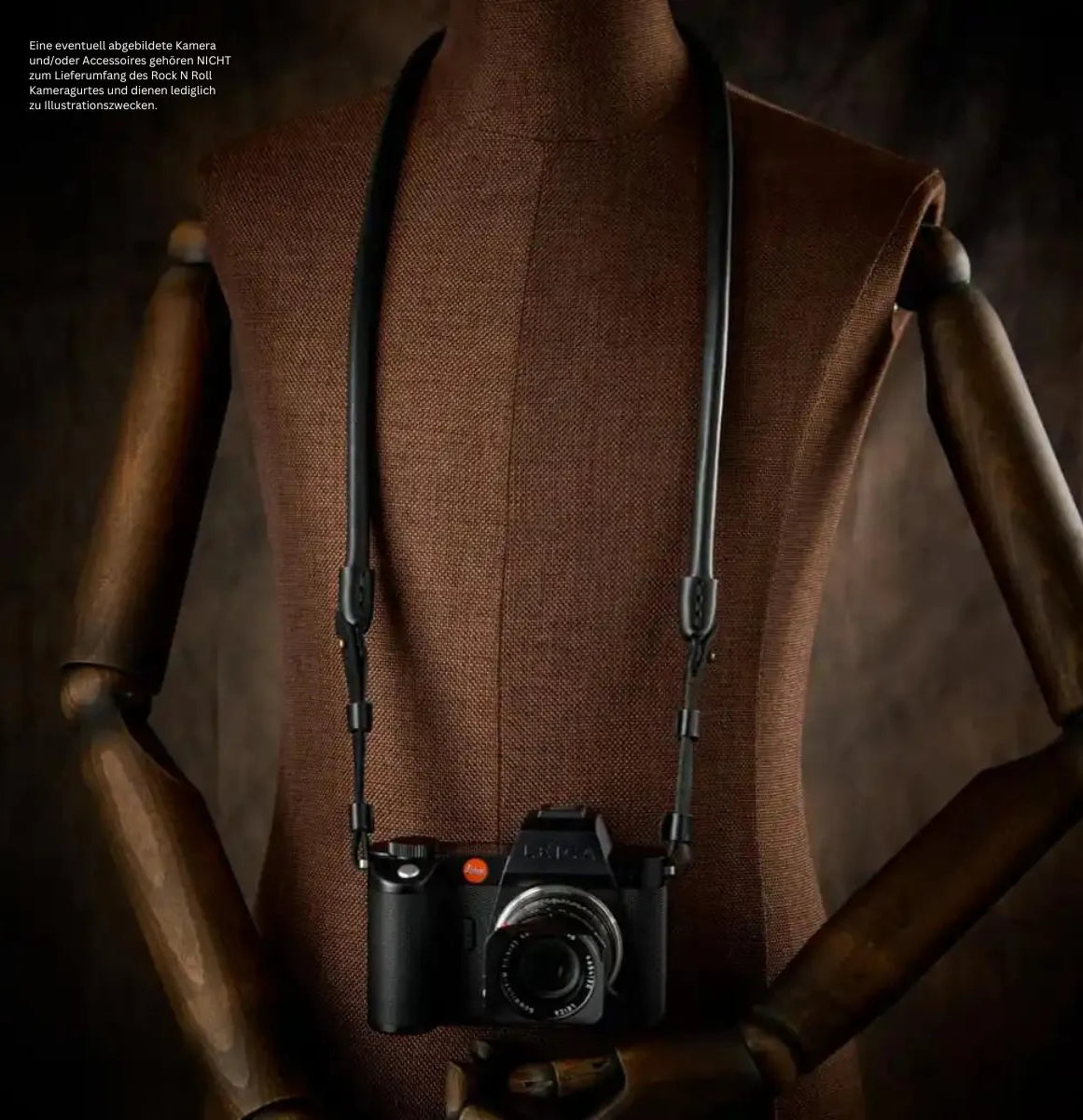 Rock n Roll Camera Straps And Bags Kameragurte | Kamera Tragegurt für Leica Sl Sl2 s aus Nappaleder | Schwarz | Rock n Roll |125