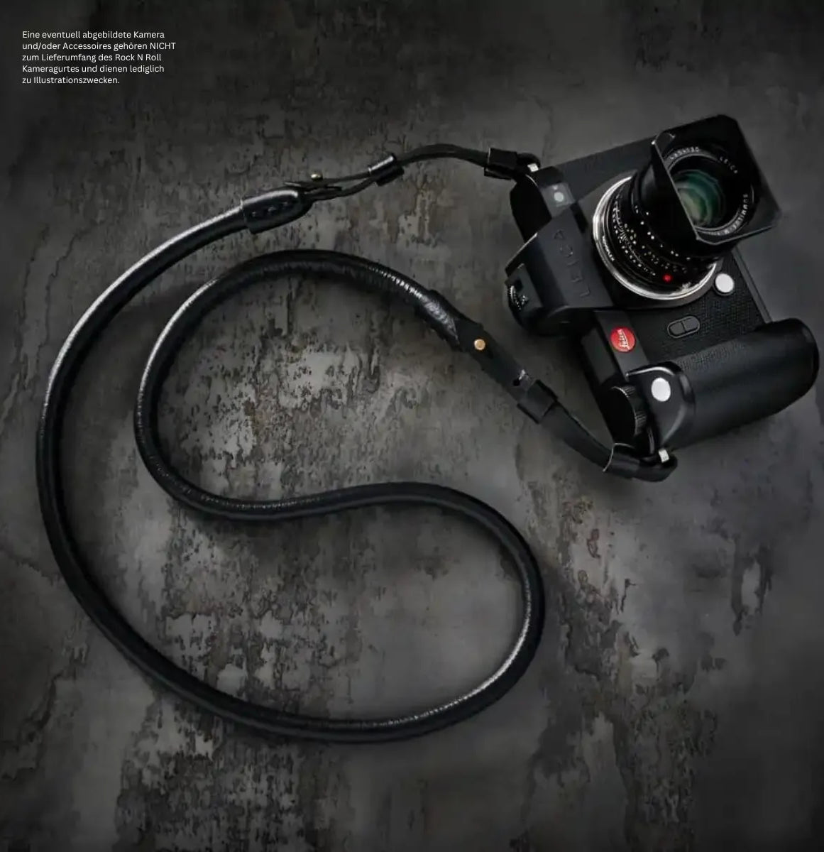 Rock n Roll Camera Straps And Bags Kameragurte | Kamera Tragegurt für Leica Sl Sl2 s aus Nappaleder | Schwarz | Rock n Roll |125