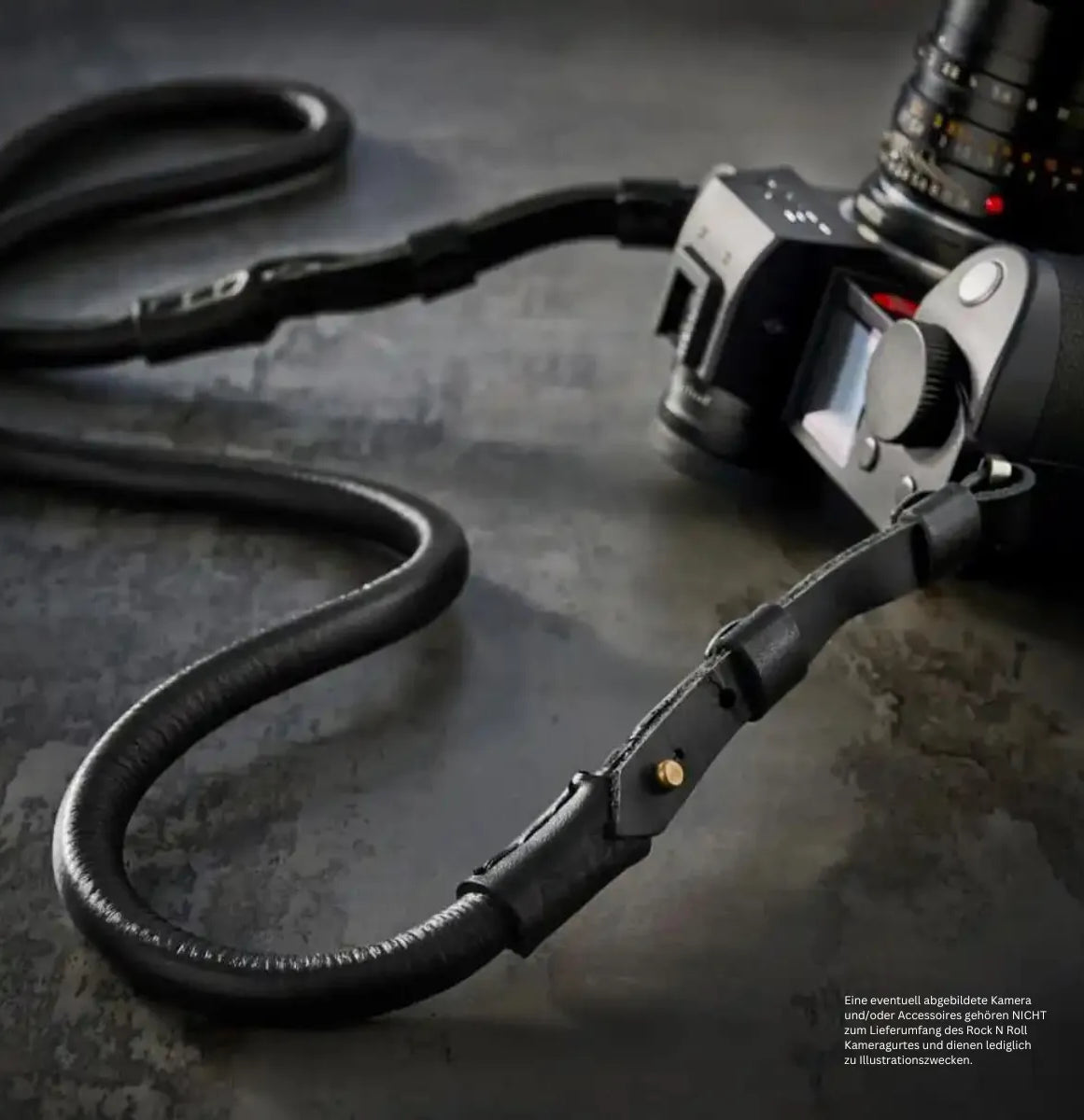 Rock n Roll Camera Straps And Bags Kameragurte | Kamera Tragegurt für Leica Sl Sl2 s aus Nappaleder | Schwarz | Rock n Roll |125