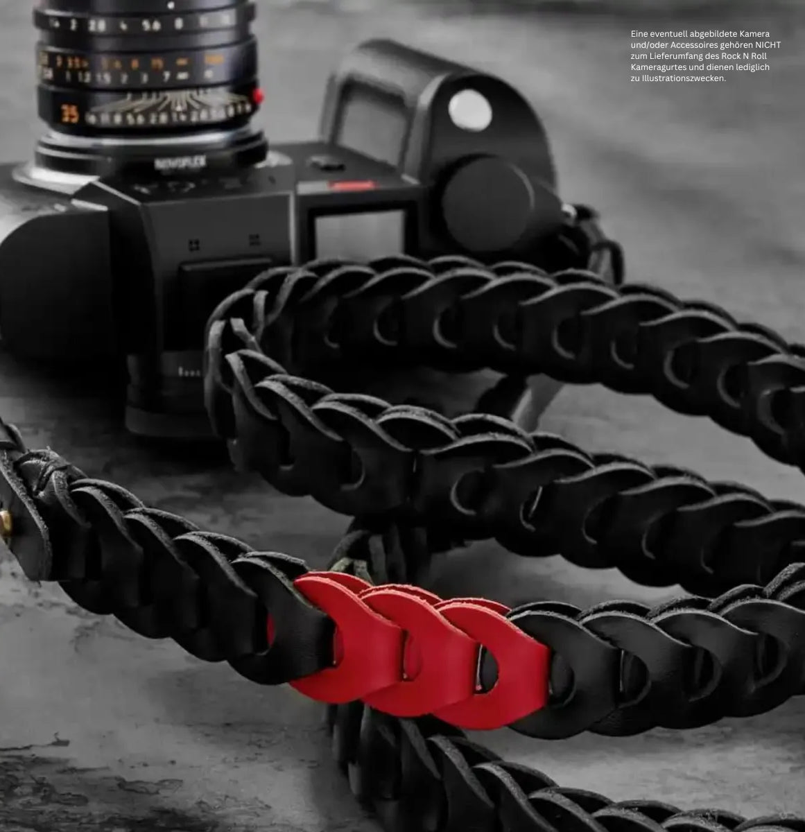 Rock n Roll Camera Straps And Bags Kameragurte | Kamera Tragegurt für Leica Sl Sl2 und s | Schwarz Rot | Rock n Roll Camera | 125