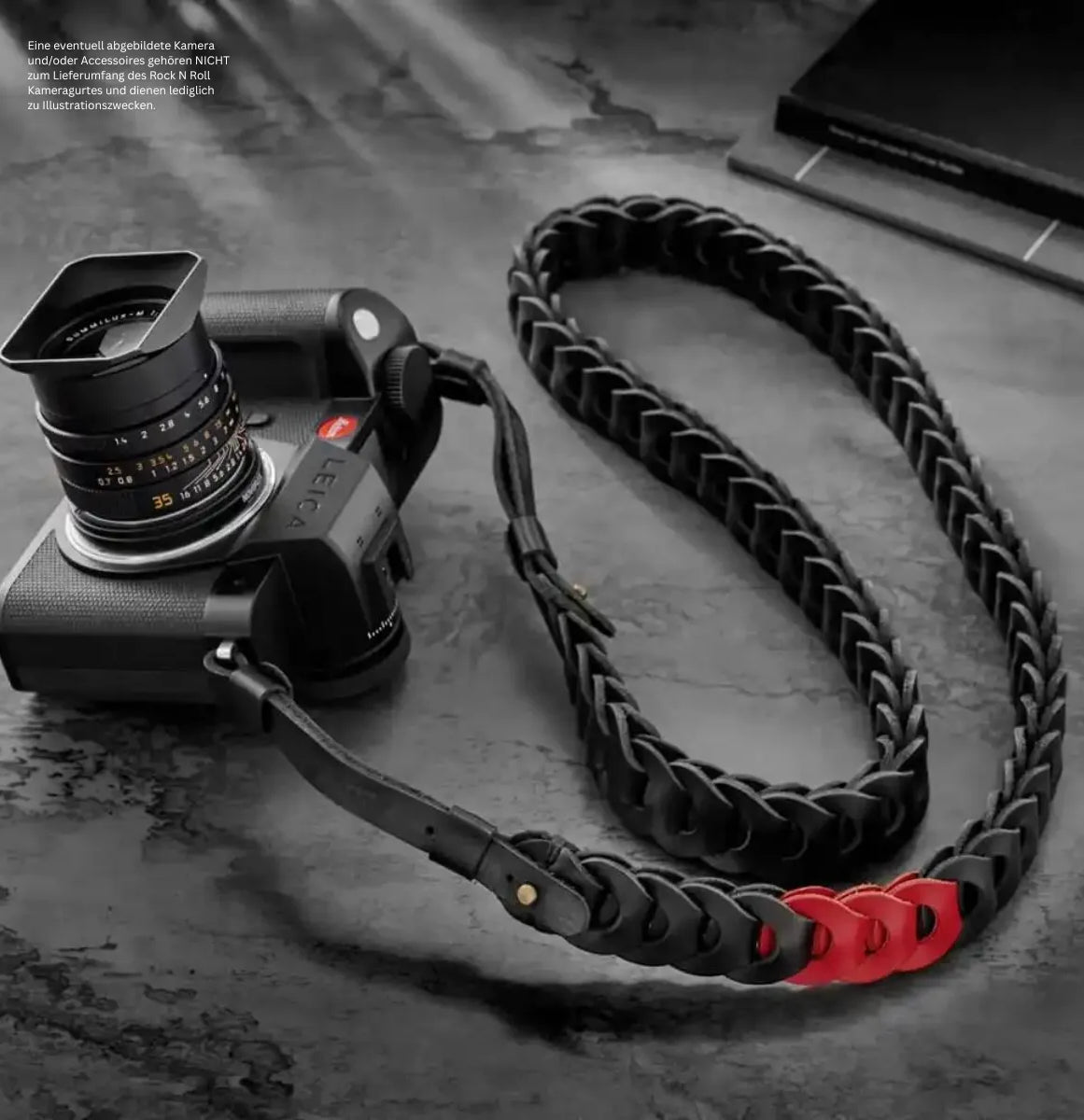 Rock n Roll Camera Straps And Bags Kameragurte | Kamera Tragegurt für Leica Sl Sl2 und s | Schwarz Rot | Rock n Roll Camera | 125