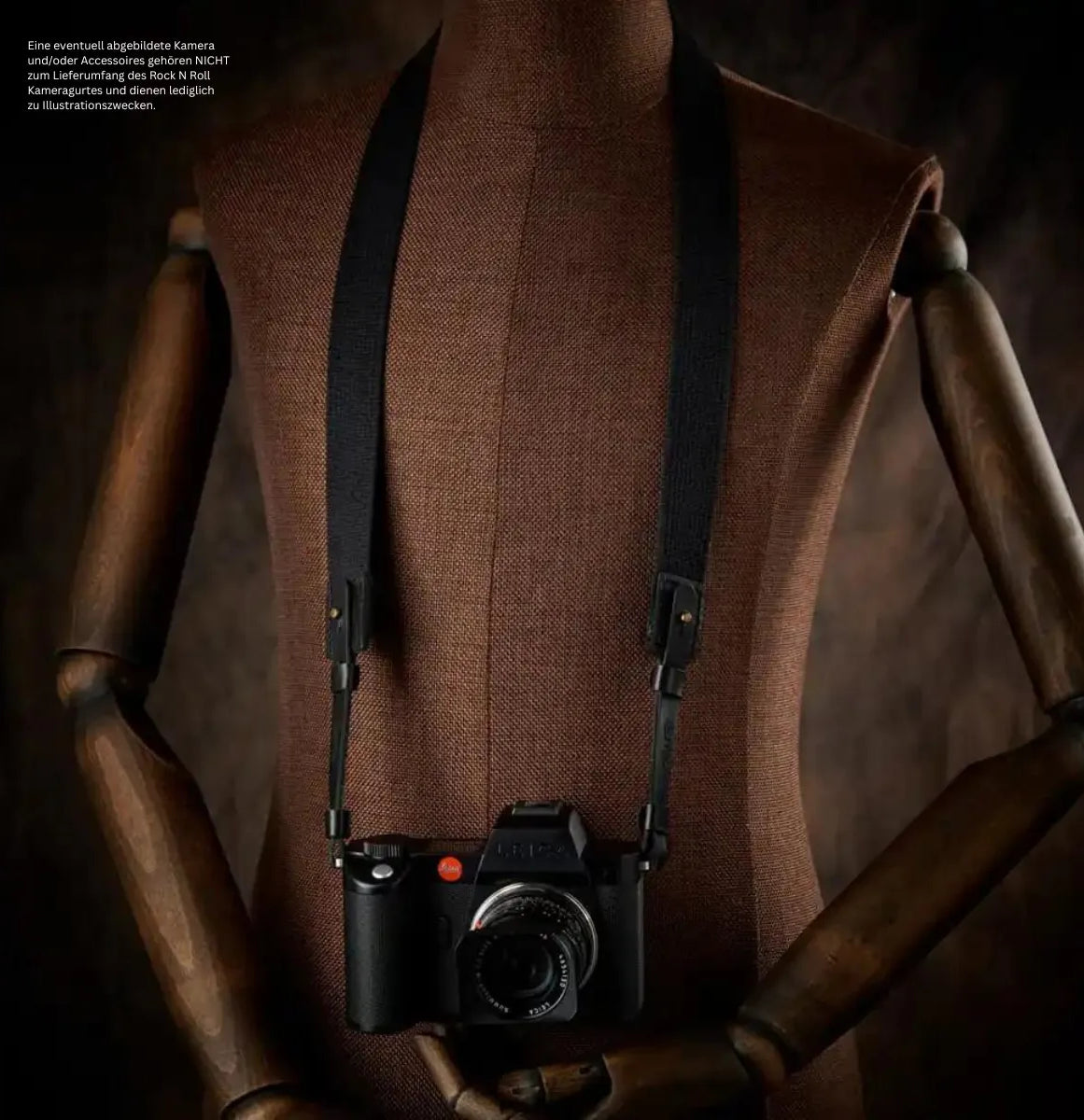 Rock n Roll Camera Straps And Bags Kameragurte | Kameraband für Leica Sl2 Sl s | Baumwolle und Leder | Schwarz | Rock n Roll | l