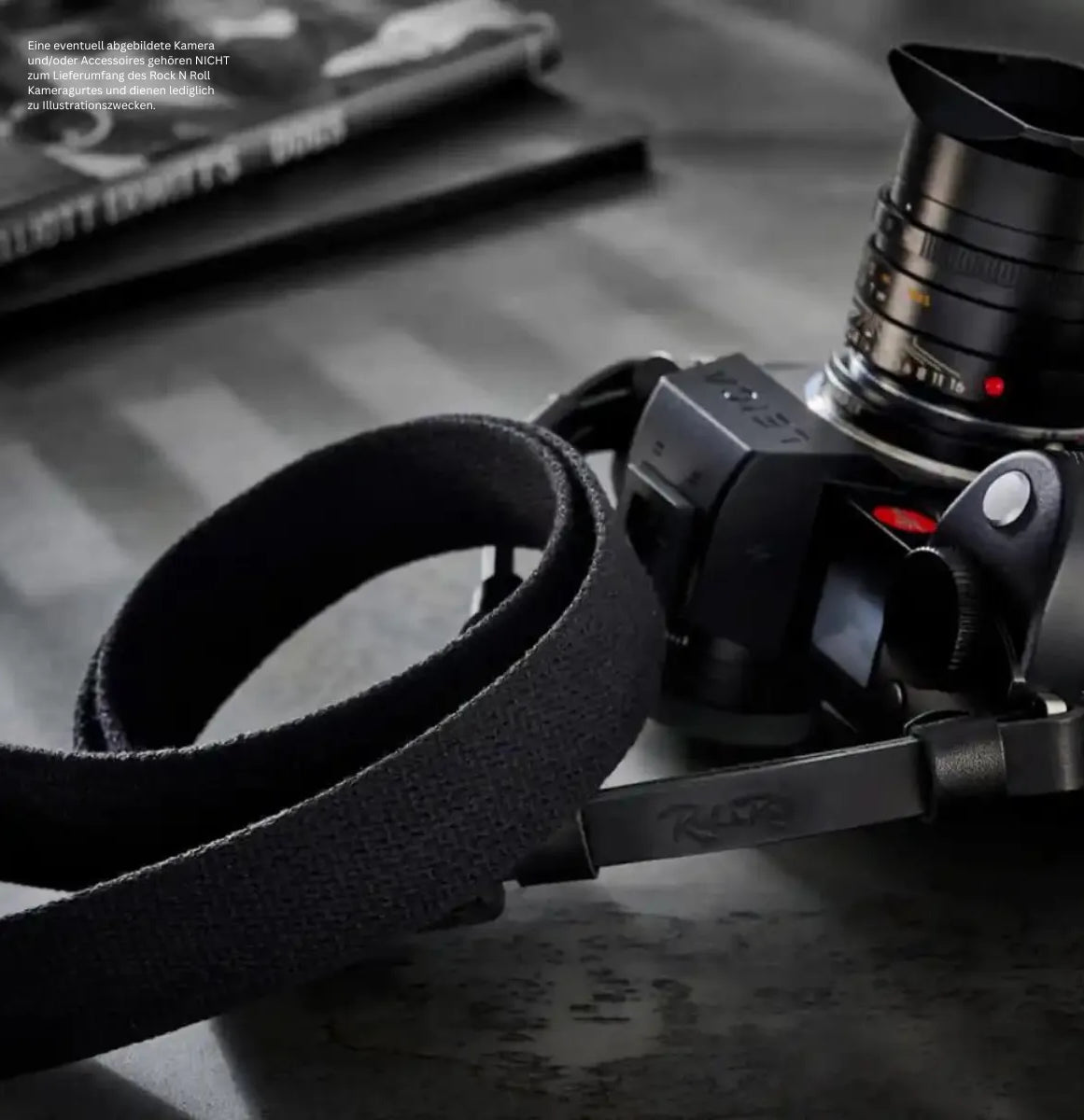 Rock n Roll Camera Straps And Bags Kameragurte | Kameraband für Leica Sl2 Sl s | Baumwolle und Leder | Schwarz | Rock n Roll | l