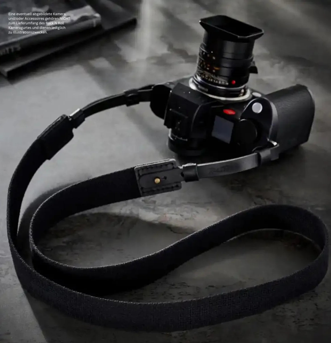 Rock n Roll Camera Straps And Bags Kameragurte | Kameraband für Leica Sl2 Sl s | Baumwolle und Leder | Schwarz | Rock n Roll | l