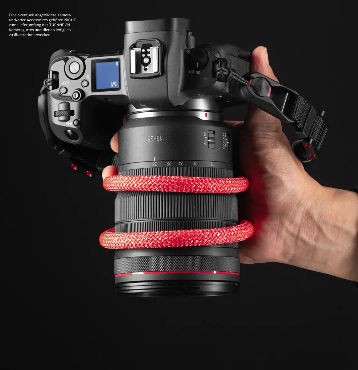 Tuenne Technical Outdoor Design Kameragurte | Kameraband in Rot von Tuenne Usa für Peak Design Anchor Links | Seil | Gr.l