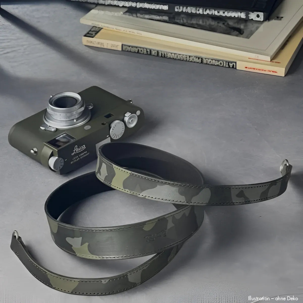 Kameragurt aus italienischem Leder in Tactical Safari Grün von Rock N Roll für Leica M3