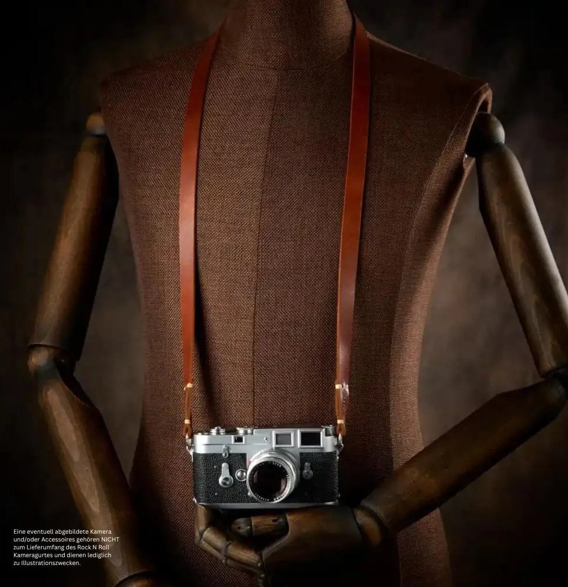 Rock n Roll Camera Straps And Bags Kameragurte | Kameragurt aus Leder in Schoko Braun im Retro Look | Rock n Roll | 100cm