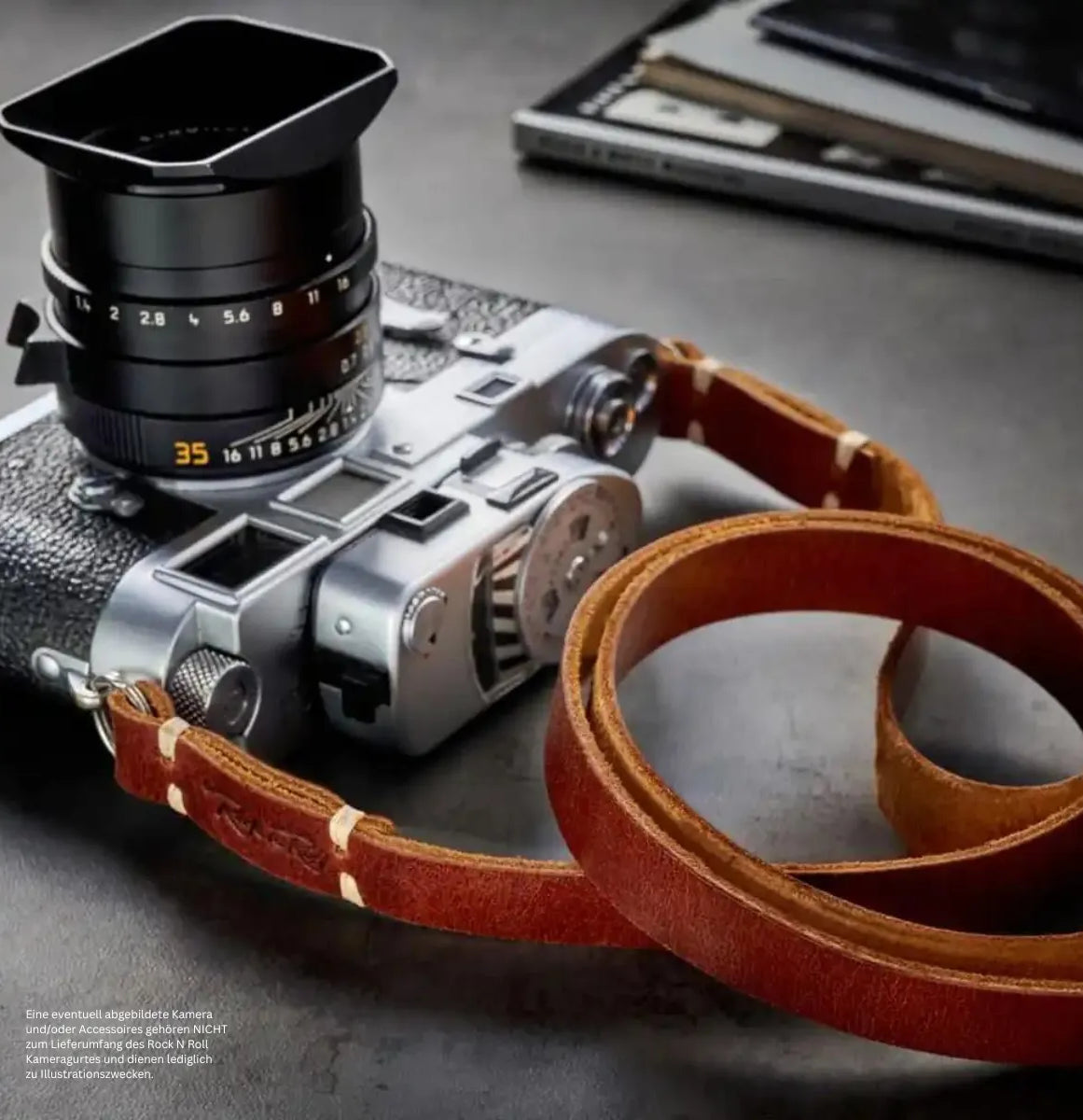 Rock n Roll Camera Straps And Bags Kameragurte | Kameragurt aus Leder in Schoko Braun im Retro Look | Rock n Roll | 100cm