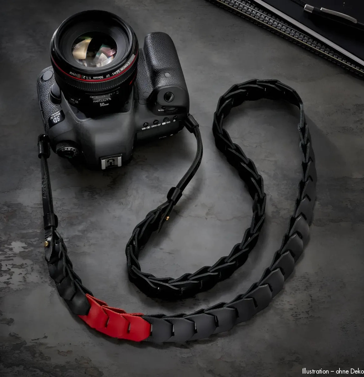 Rock n Roll Camera Straps And Bags Kameragurte | Kameragurt aus Leder in Schwarz Rot | Limited Edition von | für D-slr U.a. | 100cm