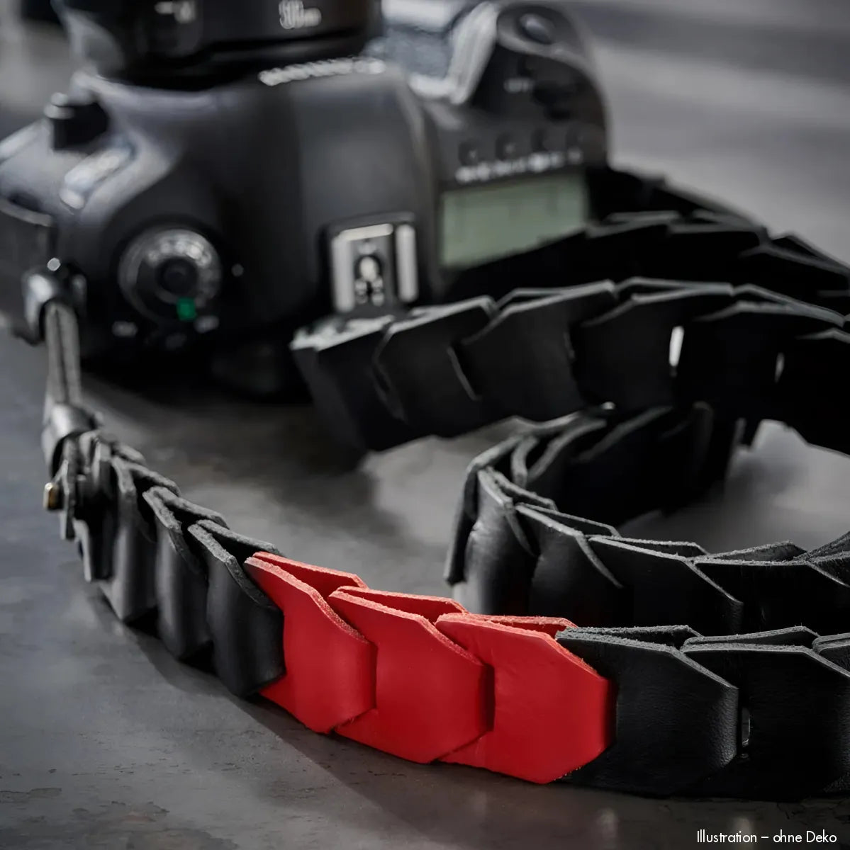 Rock n Roll Camera Straps And Bags Kameragurte | Kameragurt aus Leder in Schwarz Rot | Limited Edition von | für D-slr U.a. | 100cm