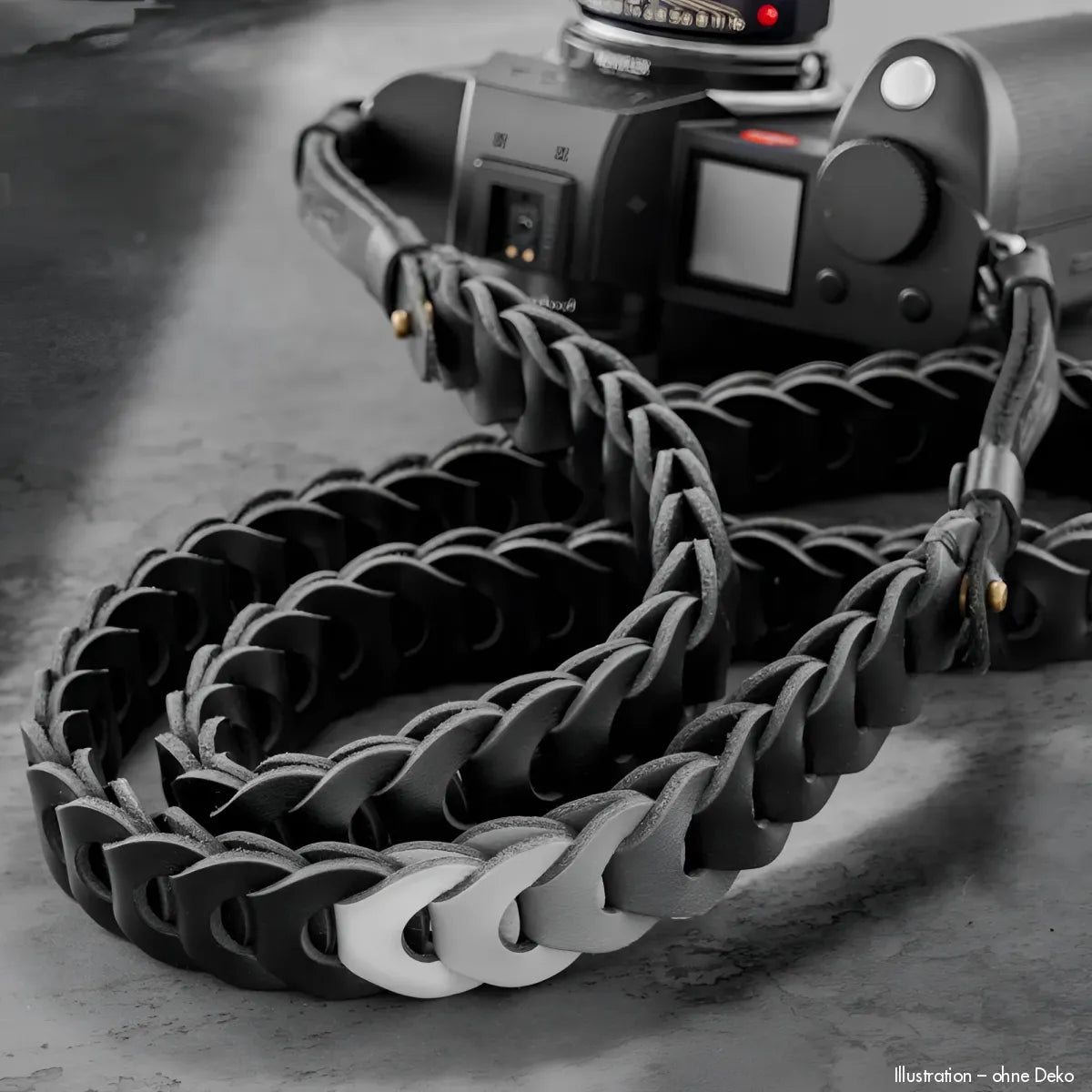 Rock n Roll Camera Straps And Bags Kameragurte | Kameragurt aus Leder | Schwarz Grau | von | Passend an Leica Sl3 Sl2 Etc. | 100cm