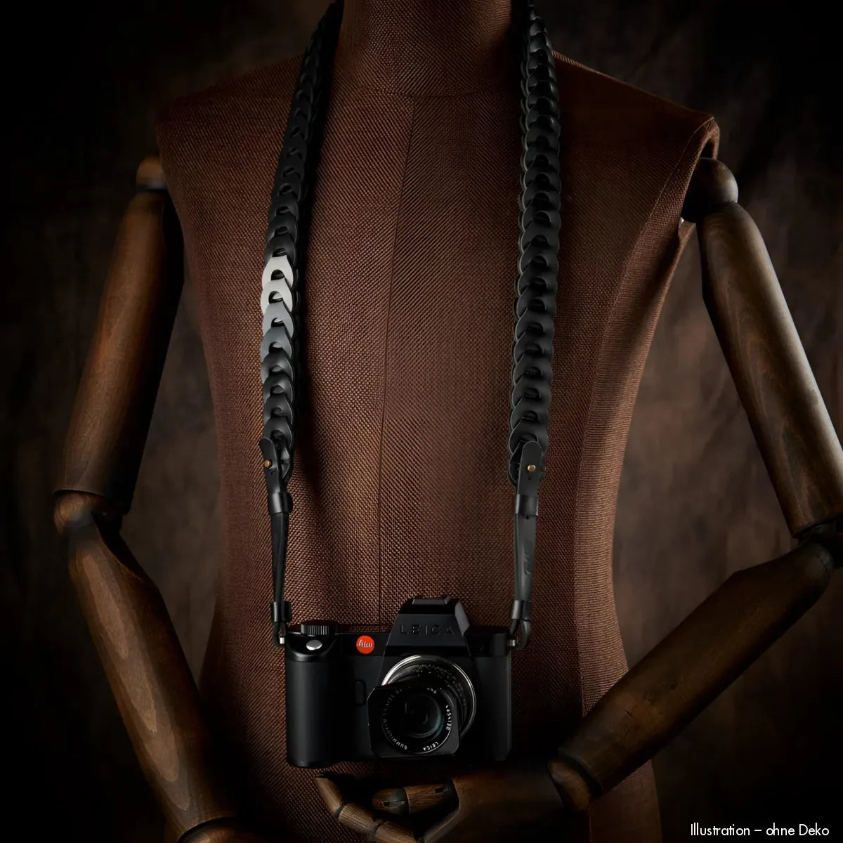 Rock n Roll Camera Straps And Bags Kameragurte | Kameragurt aus Leder | Schwarz Grau | von | Passend an Leica Sl3 Sl2 Etc. | 100cm