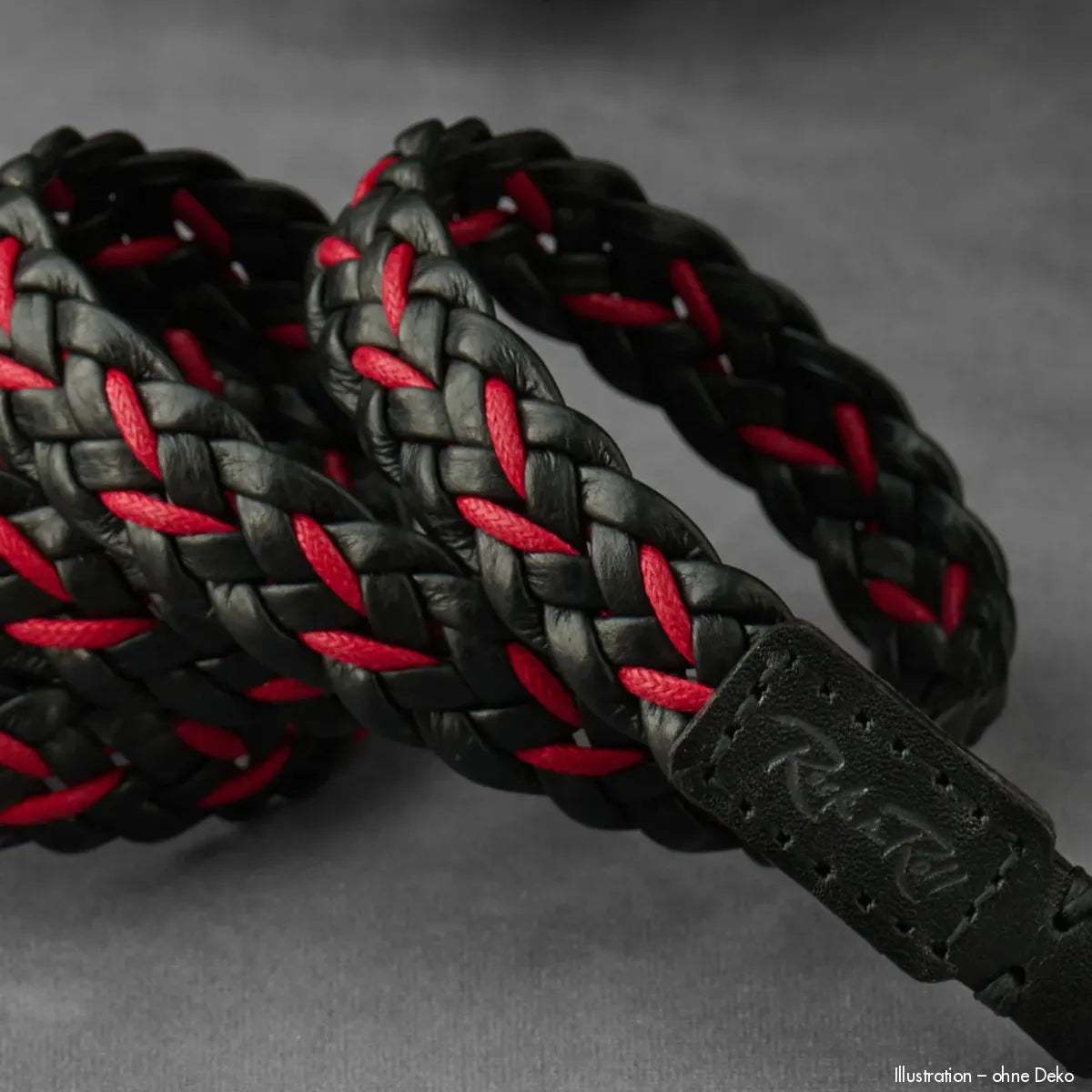 Rock n Roll Camera Straps And Bags Kamerazubehör in Schwarz und Rot | Kameragurt aus Leder Geflochten für Systemkameras n 125cm