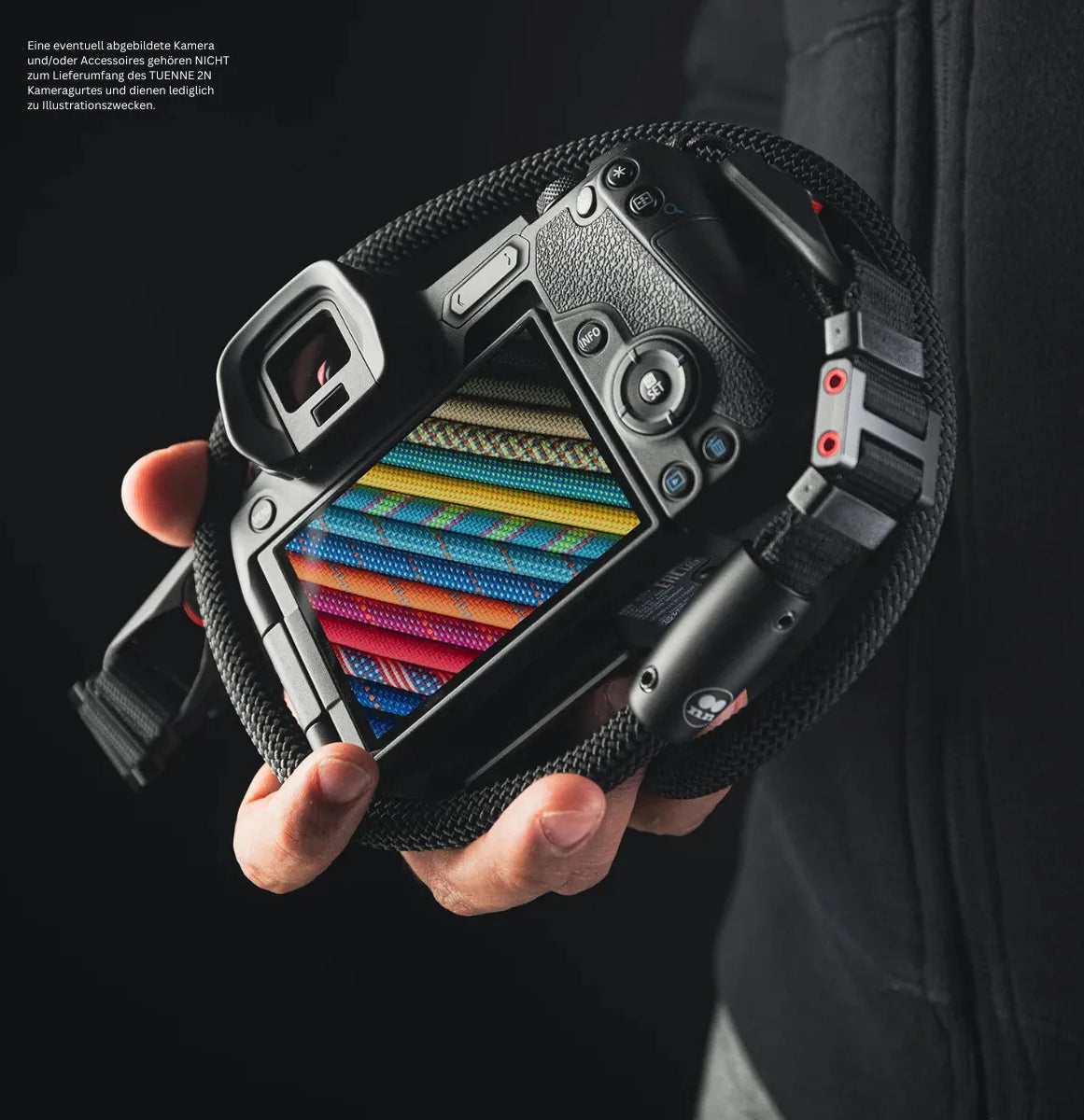 Tuenne Technical Outdoor Design Kameragurte | Kameragurt aus Seil von Tuenne Usa für Peak Design Anchor Links | Schwarz | Gr.l