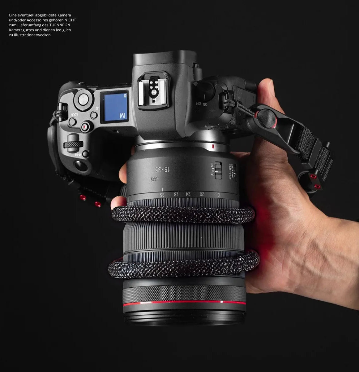 Tuenne Technical Outdoor Design Kameragurte | Kameragurt aus Seil von Tuenne Usa für Peak Design Anchor Links | Schwarz | Gr.l