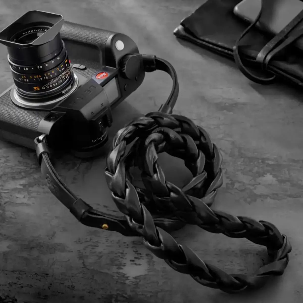 Rock n Roll Camera Straps And Bags Kameragurte | Kameragurt für Leica Sl2 Sl s | Schwarz | Nappa Leder | Rock n Roll Straps | 125