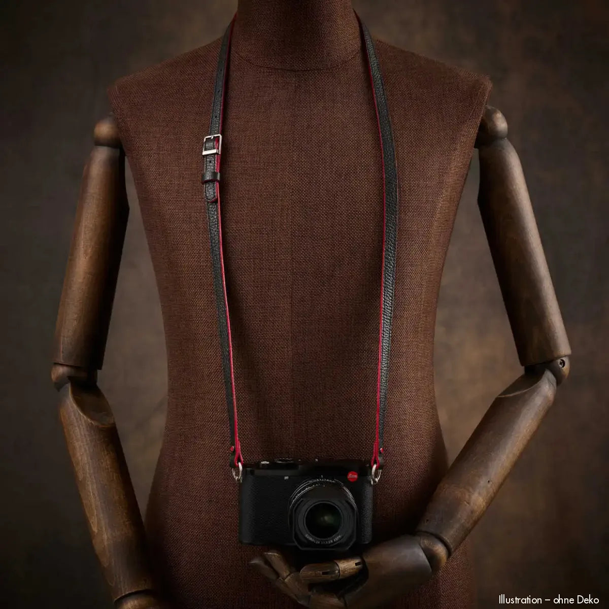 Rock n Roll Camera Straps And Bags Kamerazubehör Speziell für Fuji | Kameragurt Leder Schwarz Rot | Verstellbar | U.a.für Fujifilm X100vi