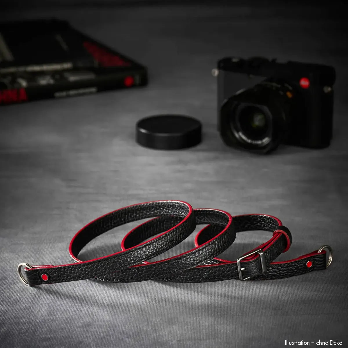 Rock n Roll Camera Straps And Bags Kamerazubehör Speziell für Fuji | Kameragurt Leder Schwarz Rot | Verstellbar | U.a.für Fujifilm X100vi
