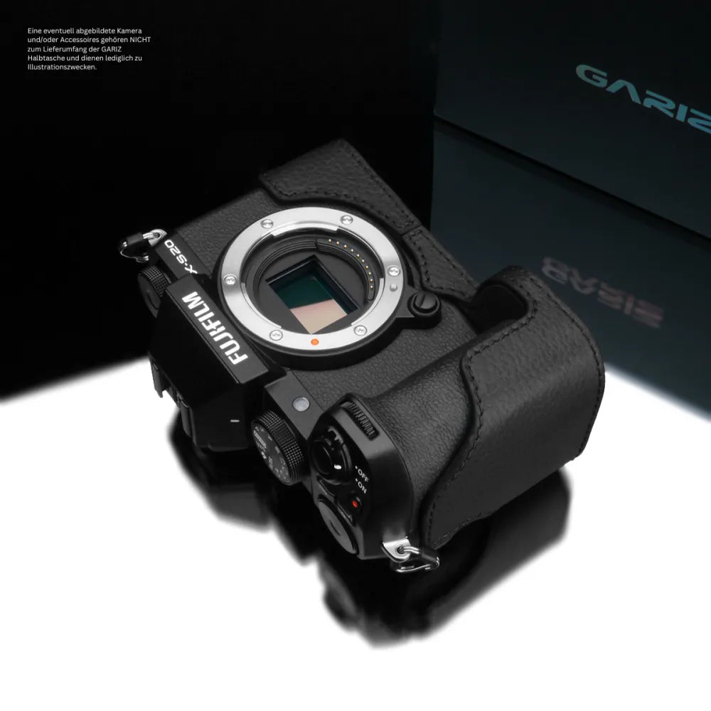 Gariz Design Half Case Bereitschaftstasche | Kameratasche Für Fujifilm X-s20 Von Gariz Design | Schwarzes Leder Aus Italien