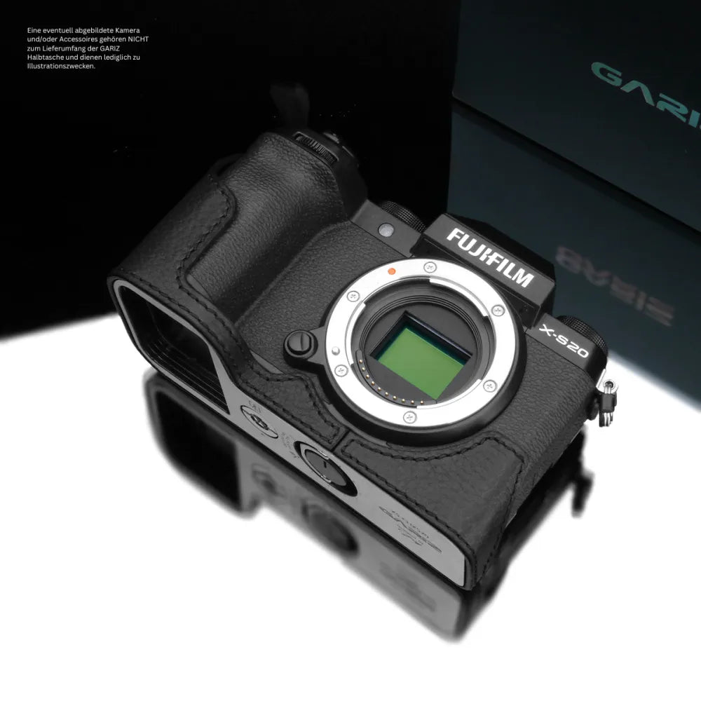 Gariz Design Half Case Bereitschaftstasche | Kameratasche Für Fujifilm X-s20 Von Gariz Design | Schwarzes Leder Aus Italien