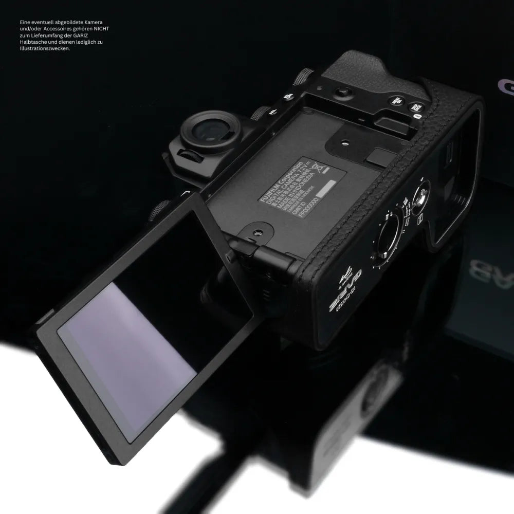 Gariz Design Half Case Bereitschaftstasche | Kameratasche Für Fujifilm X-s20 Von Gariz Design | Schwarzes Leder Aus Italien