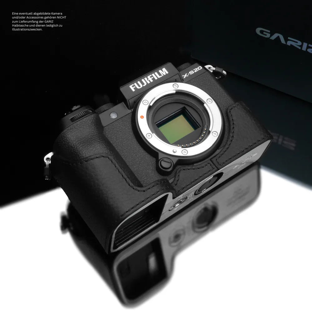 Gariz Design Half Case Bereitschaftstasche | Kameratasche Für Fujifilm X-s20 Von Gariz Design | Schwarzes Leder Aus Italien