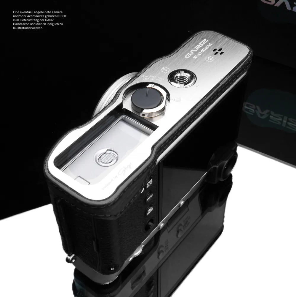 Gariz Design Half Case Bereitschaftstasche | Kameratasche Für Fujifilm X100vi | Italienisches Leder In Schwarz | Gariz Design